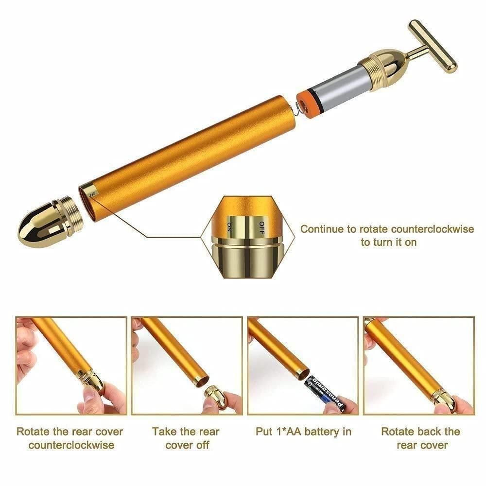 ✨24K Gold Energy Beauty Bar Electric Facial Massage Roller